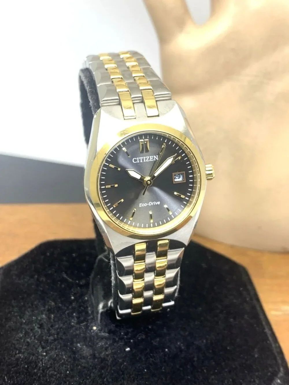 Citizen Women's Watch EW2299-50E Eco Drive Black Dial Two Tone Stainless Steel